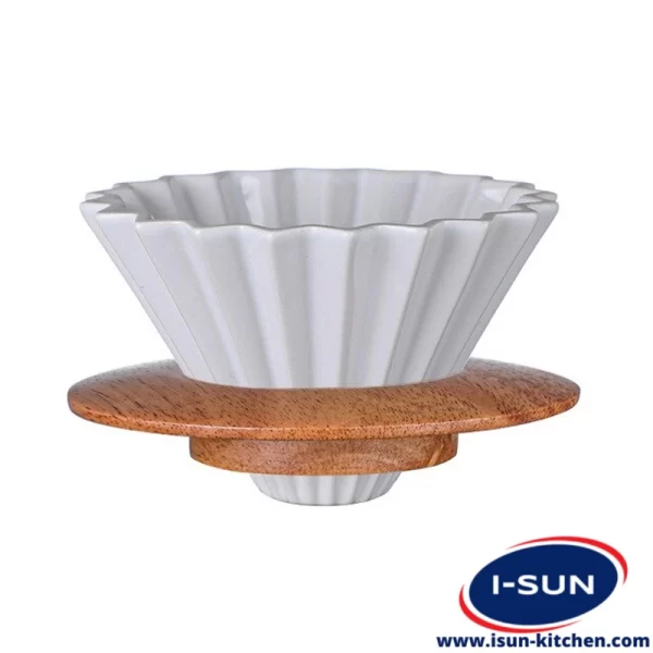 قهوه ساز V60 بدون دسته پایه چوبی