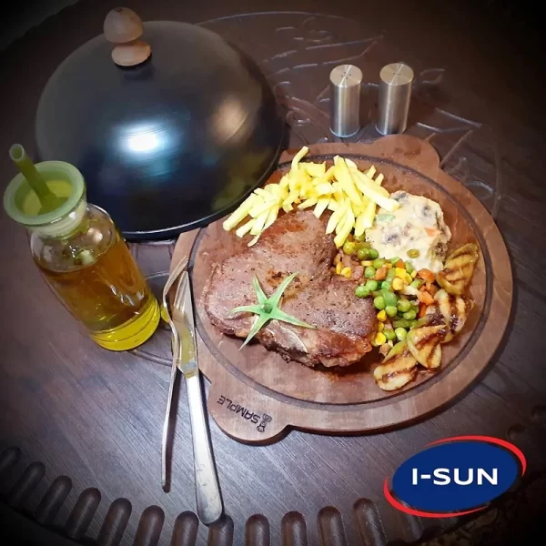 تخته سرو چوبی گرد با درب مشکی